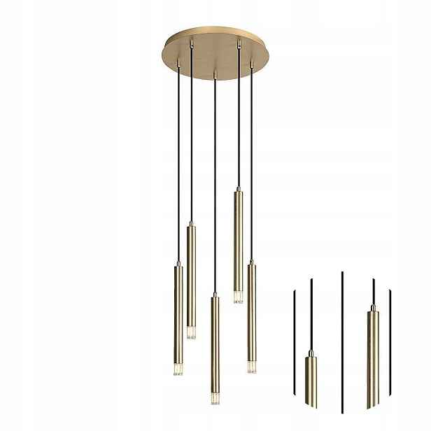 Lustr Závěsná lampa Zlatý Kov Akryl 5xG9 Moderní Ramira Rabalux