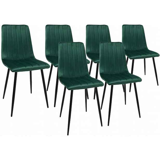Sada 6 židlí DankorDesign Axa zeleň lahvová