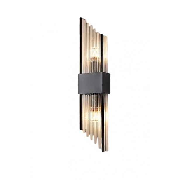 Slash Velké křišťálové nástěnné svítidlo 55 cm, 2x E14, černé