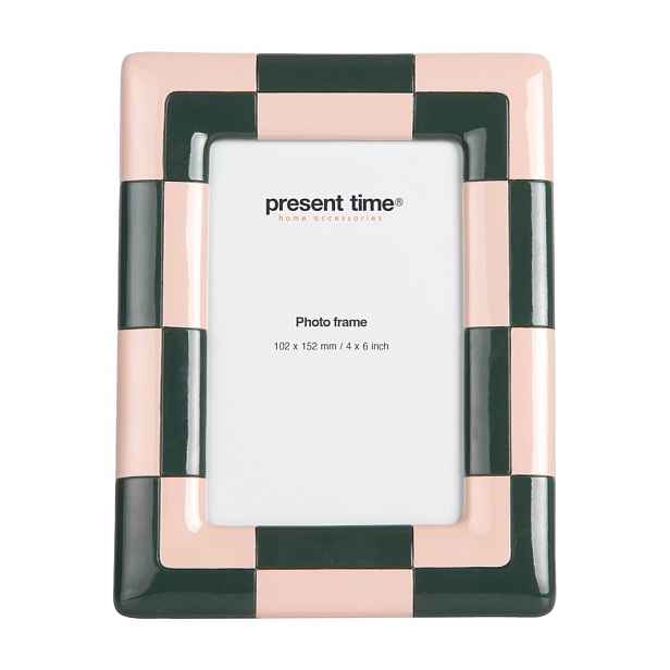 Tmavě zelený/světle růžový polyresinový rámeček 16x21 cm Firenze – PT LIVING