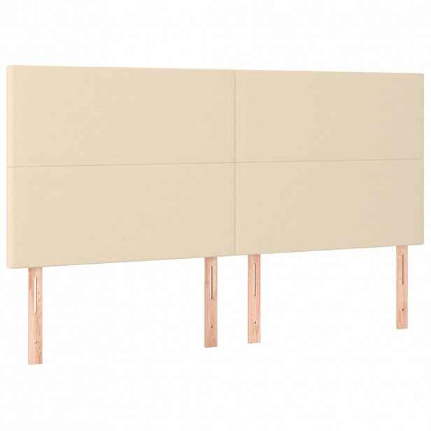 vidaXL Čelo postele krémové 200x5x118/128 cm látkové