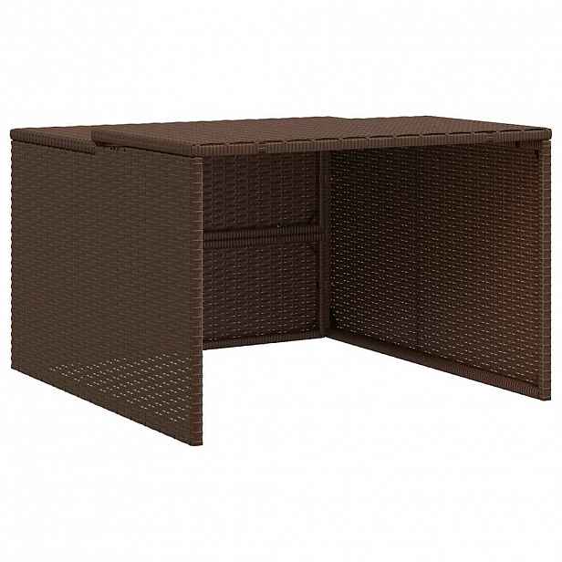 vidaXL Garáž pro robotickou sekačku hnědá 86 x 90 x 52/57 cm polyratan