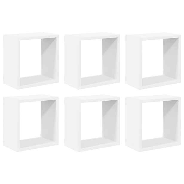 vidaXL Nástěnné police kostky 6 ks bílé 26 x 15 x 26 cm