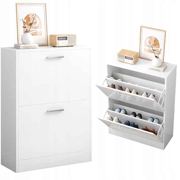 Botník Bílá Šatník Regál Na Obuv Komoda Loft Moderní 60 CM