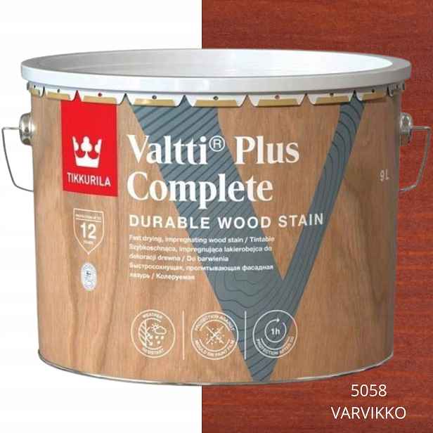Tikkurila Lakovací Hmota Valtti Plus Complete 9L Barva 5058 Varvikko