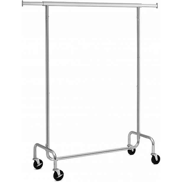 Věšák na oblečení mobilní šatní skříň 150 cm Chrom