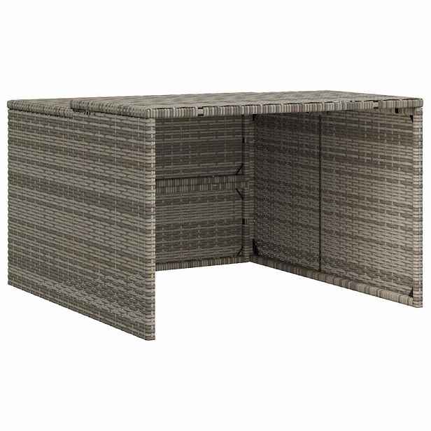 vidaXL Garáž pro robotickou sekačku šedá 86 x 90 x 52/57 cm polyratan