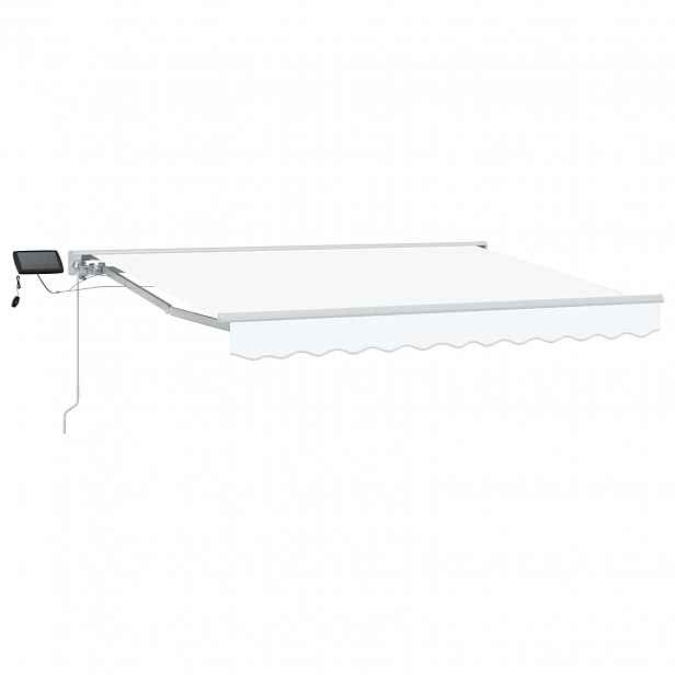 vidaXL Manuální rám markýzy s LED Bílý 3,5 x 2,5 m