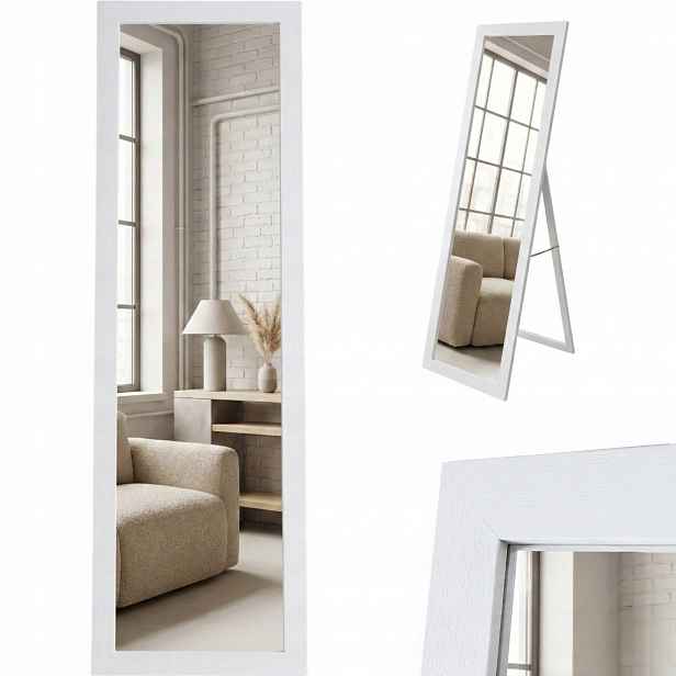Zrcadlo Stojící Bílé Velké Proti Rozstřiku Mdf Do Ložnice Předsíně 127 CM