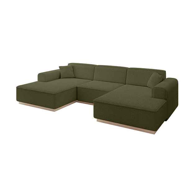ALTDECOR SEDACÍ SOUPRAVA ve tvaru U IREA-U1 301x165x80 Zelená Buklé