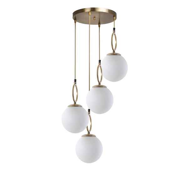 Bílé/v mosazné barvě závěsné svítidlo se skleněným stínidlem ø 30 cm Morino – Opviq lights