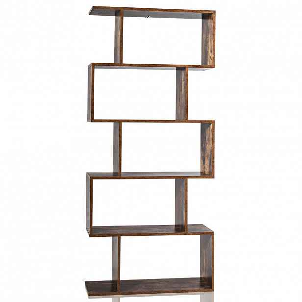 COSTWAY KNIHOVNA Vintage dubový dekor