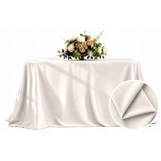 Matový ubrus Velur mléčná bílá barva na stůl 230x230 cm