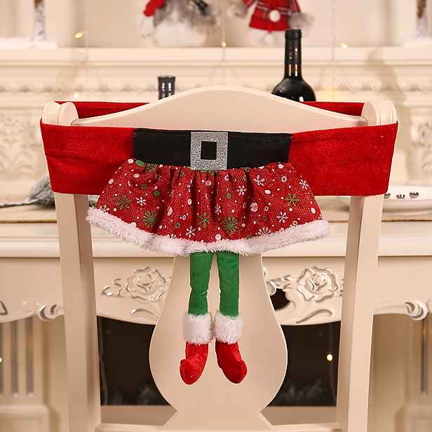 TEMU Nový vánoční potah na židli, kreativní potah na opěradlo s Santa , vánoční dekorace na stůl pro párty atmosféru, prachotěsný potah na židli,