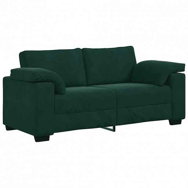 vidaXL Dvousedák tmavě zelená 180 x 77 x 82 cm samet