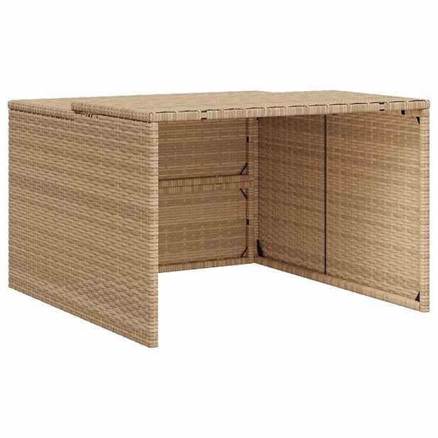 vidaXL Garáž pro robotickou sekačku béžová 86x90x52/57 cm polyratan