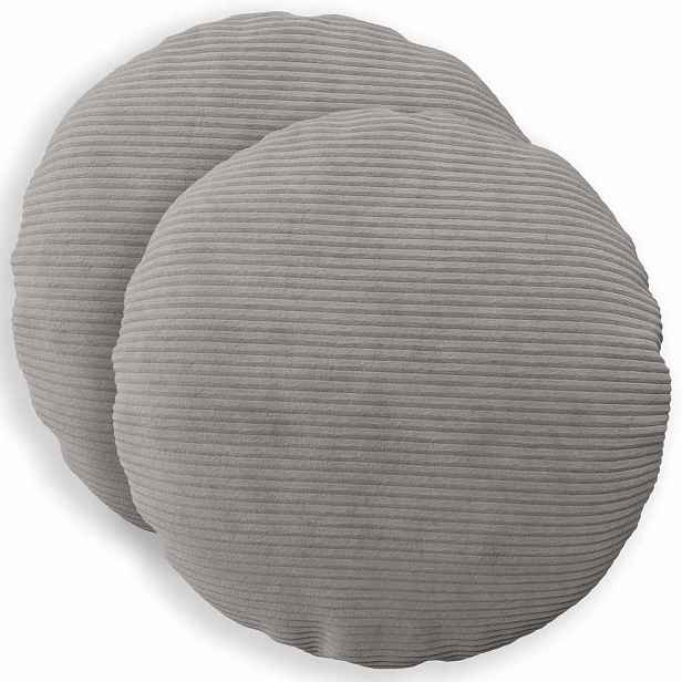 vidaXL Povlak na polštář 2 pcs HEERLEN Světle šedá Ø 60 cm manšestr