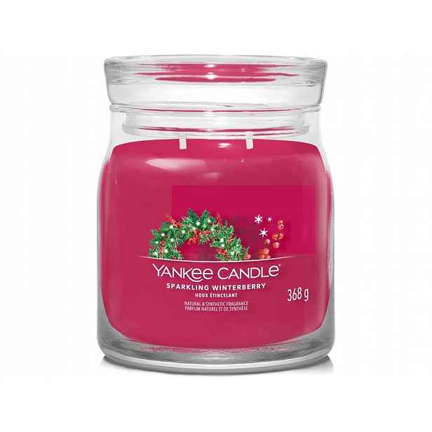 Yankee Candle svíčka Signature ve skle střední Sparkling Winterberry 368g