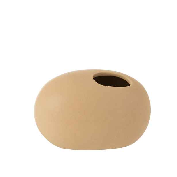 Béžová keramická oválná váza Matt Beige - 16*10*10 cm J-Line by Jolipa