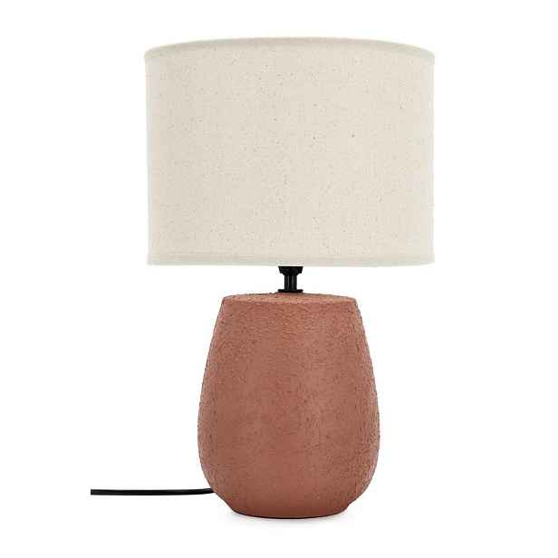 Keramická stolní lampa v terakotové barvě s textilním stínidlem (výška 41,5 cm) Irvin – Yes Everyday