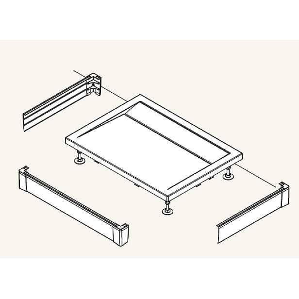Ronal PWIU901209004 Panel hliníkový tvaru U pro vaničku 90 x 120 x 90 x 9;5 cm - bílý (Sanswiss)