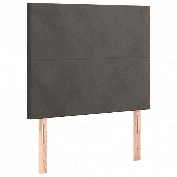 vidaXL Čelo postele tmavě šedé 80x5x118/128 cm sametové
