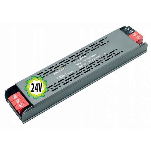 Profesionální plochý napájecí zdroj 24V 12,5A Výkonný 300W IP20 Slim Led pásky