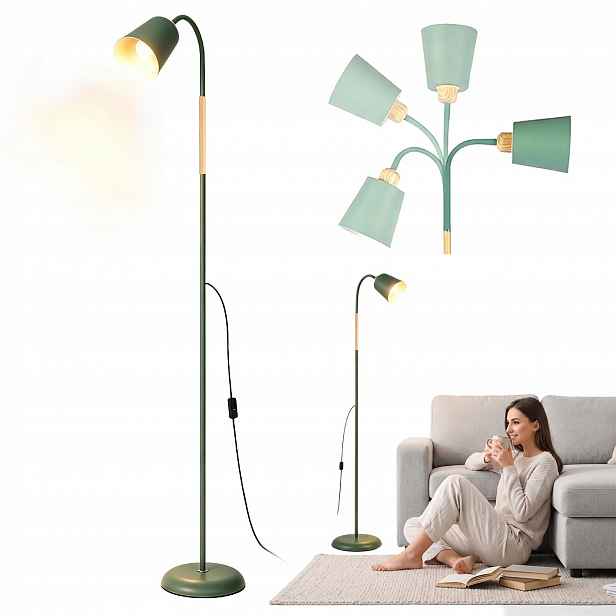 Stojací Led lampa na čtení Noční E27 Spínač Zelená