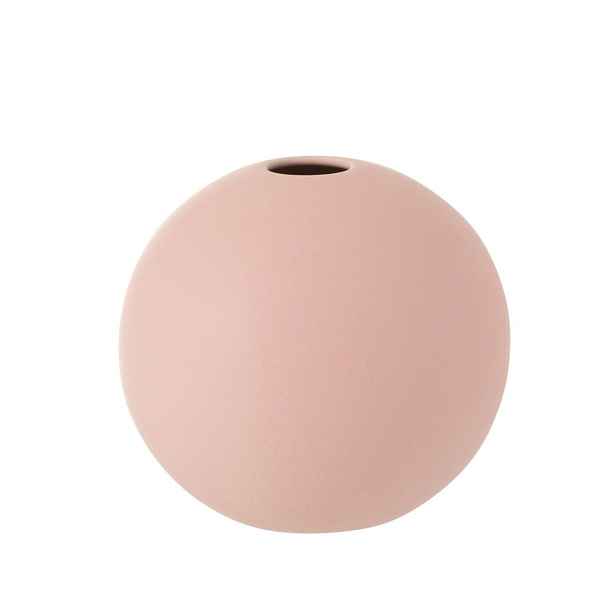 Světle růžová keramická kulatá váza Matt Pink S - 12*12*11,5 cm J-Line by Jolipa