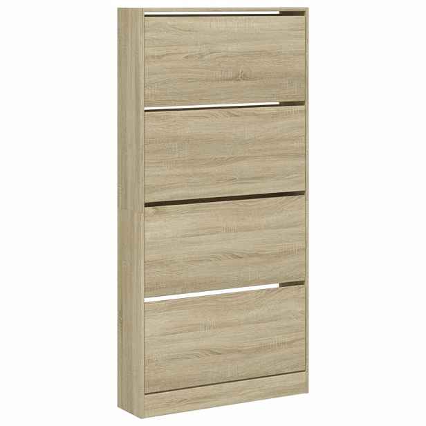 vidaXL Botník se 4 výklopnými zásuvkami dub sonoma 80 x 21 x 163,5 cm