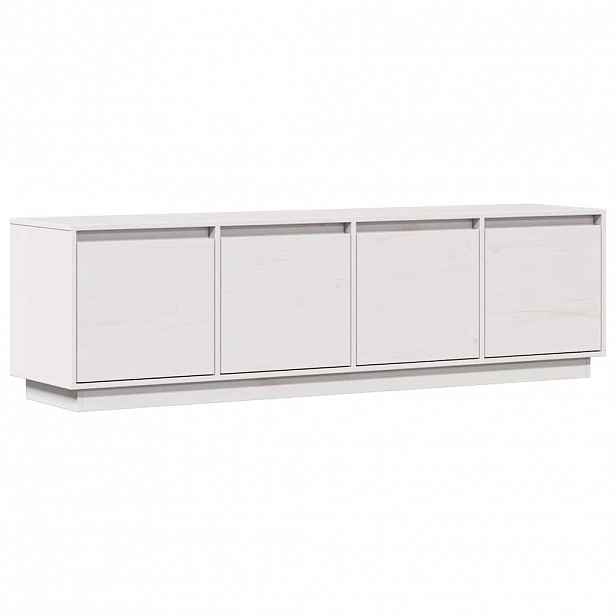 vidaXL TV skříňka bílá 156 x 37 x 45 cm masivní borové dřevo