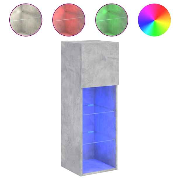 vidaXL TV skříňka s LED osvětlením betonově šedá 30,5 x 30 x 90 cm
