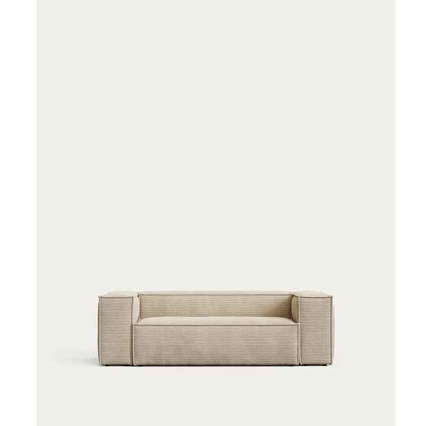 Béžová manšestrová pohovka 210 cm Blok – Kave Home