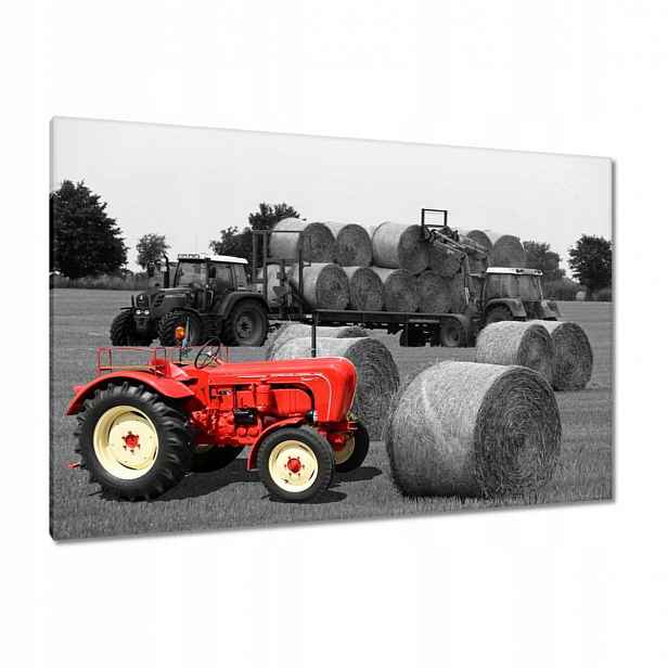 Obrazy 120x80 Žně Červený traktor