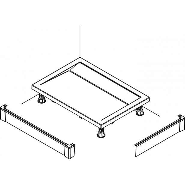 Ronal PWII09004 - Přední panel hliníkový rovný vaničku 90 x 9;5 cm - bílý (Sanswiss)
