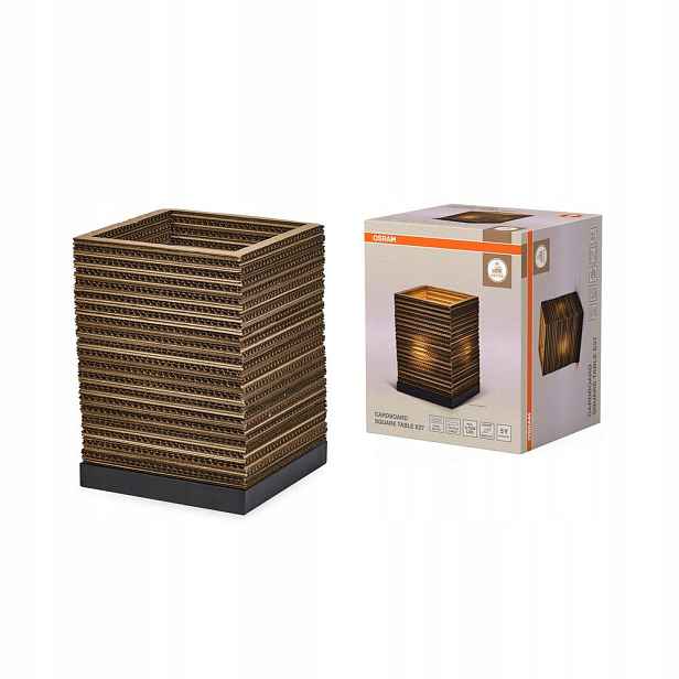 Stolní lampa E27 Dekorativní čtvercová Hnědá Decor