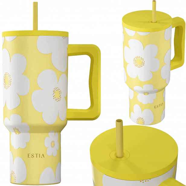 Termohrnek S Rukojetí S Slámkou 900 ml pro práci školy Na Vodu Nápoje