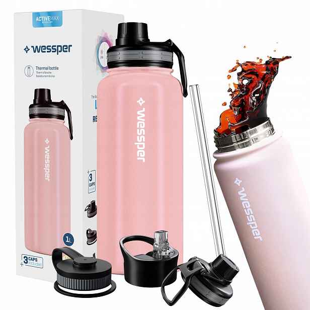 Termohrnek Wessper s brčkem Nerezová Ocel 1l