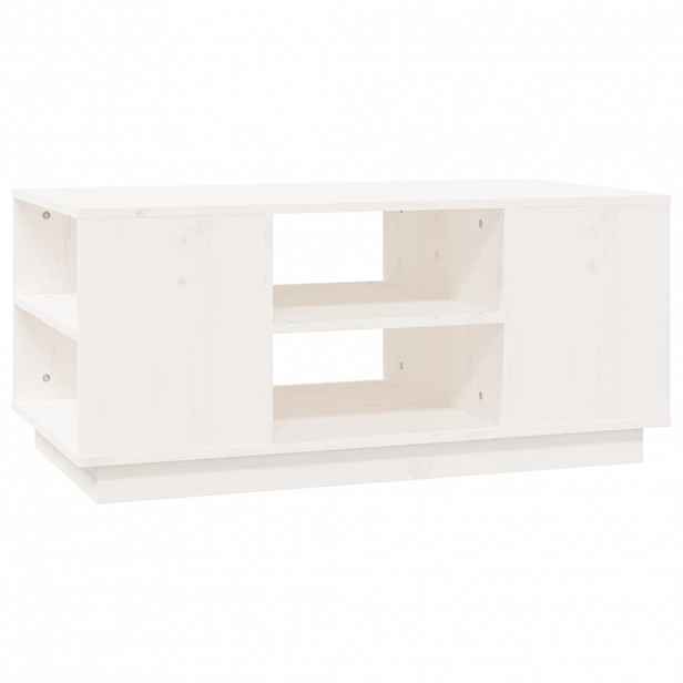 vidaXL Konferenční stolek bílý 90x49x40,5 cm masivní borové dřevo