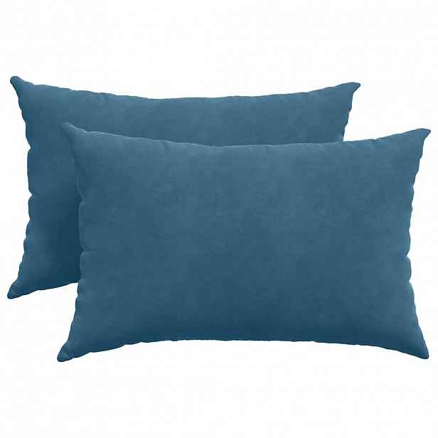 vidaXL Pohovkové polštáře 2 pcs Modrá 60 x 40 cm Žebrovaná látka