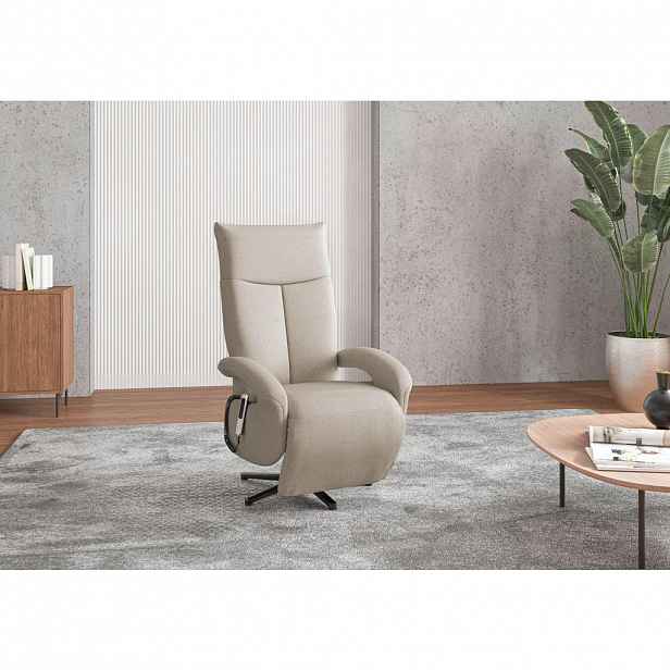 Sit & More KŘESLO, textil, šedohnědá