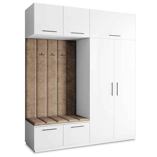 MASSENO MODERNÍ PŘEDSÍŇOVÁ SESTAVA REMA, 200/240/60 cm, bílá