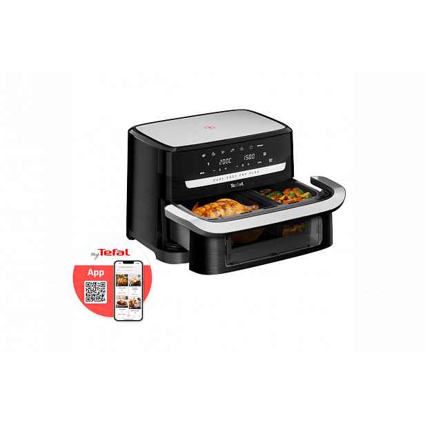 Horkovzdušná fritéza Tefal Dual Easy Fry Flex EY9228E0 Černá