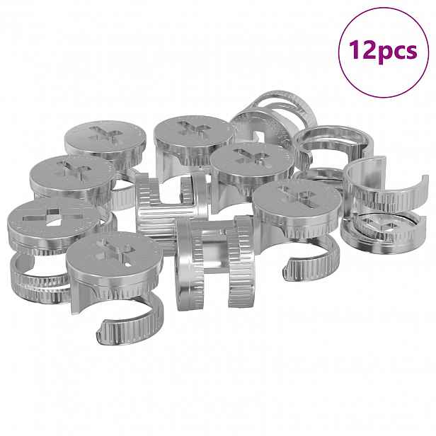 vidaXL Zámkové matice 12 ks Stříbrná 12 x 10 mm Kov