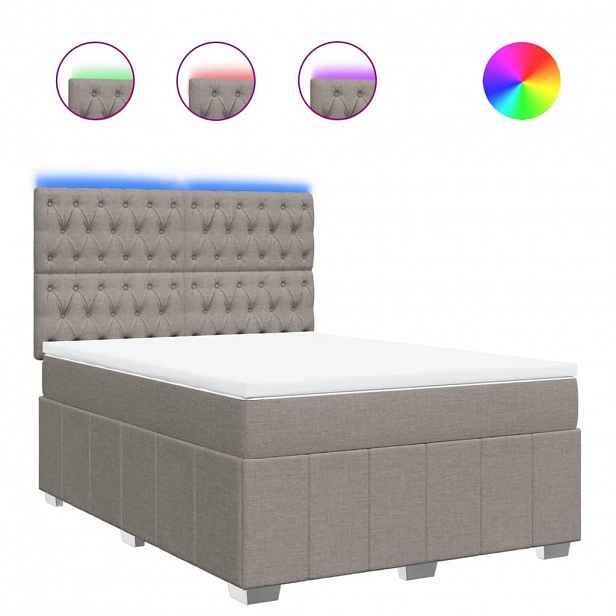 vidaXL Box spring postel s matrací taupe 140x200 cm textil