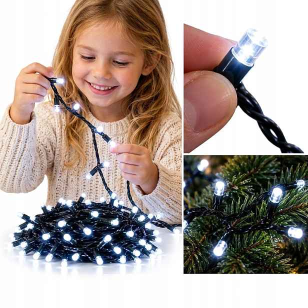 Led lampy bílé zimní 1000 Led 63 m zahrada vánoční stromek
