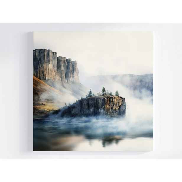 Obraz Na Plátně Plátno Krajina Hory Skaly Útesy Fjord Jezero Mlha 50x50