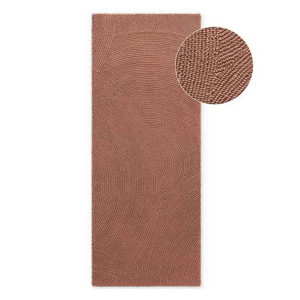 Ručně tkaný vlněný běhoun v terakotové barvě 80x200 cm Calmio – Hanse Home