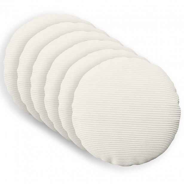 vidaXL Povlak na polštář 6 pcs HEERLEN Krémová Ø 60 cm manšestr