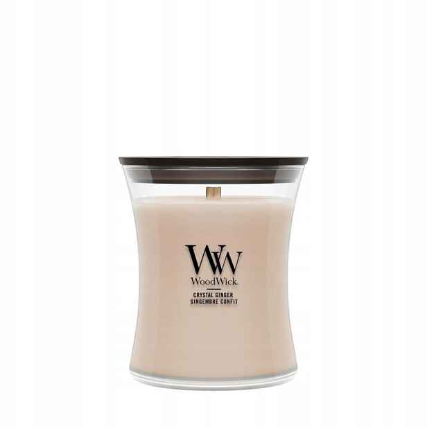 WoodWick Crystal Ginger vonná svíčka 275 g, dřevěný knot